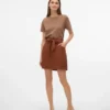 Jupe courte taille haute en velours côtelé Vmvilja