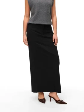 Jupe longue à fines rayures et taille mi-haute Vmtami