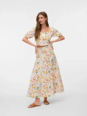 Jupe longue taille haute Vmelena