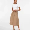 Jupe midi en velours côtelé à taille haute Vmvienna