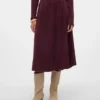 Jupe midi en velours côtelé à taille haute Vmvienna