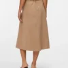 Jupe midi en velours côtelé à taille haute Vmvienna