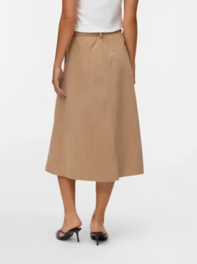 Jupe midi en velours côtelé à taille haute Vmvienna