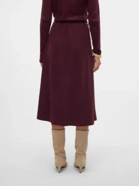 Jupe midi en velours côtelé à taille haute Vmvienna