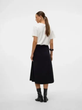 Jupe midi en velours côtelé à taille haute Vmvienna