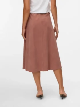 Jupe midi en velours côtelé à taille haute Vmvienna