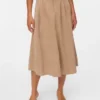 Jupe midi en velours côtelé à taille haute Vmvienna