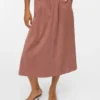 Jupe midi en velours côtelé à taille haute Vmvienna