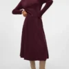 Jupe midi en velours côtelé à taille haute Vmvienna