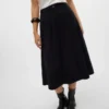 Jupe midi en velours côtelé à taille haute Vmvienna