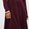 Jupe midi en velours côtelé à taille haute Vmvienna