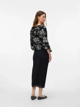 Jupe midi taille haute