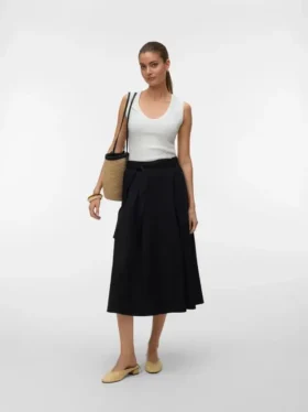 Jupe midi taille haute Awliva