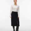 Jupe midi taille haute en velours côtelé Vmvilja