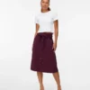 Jupe midi taille haute en velours côtelé Vmvilja