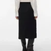 Jupe midi taille haute en velours côtelé Vmvilja