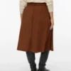 Jupe midi taille haute en velours côtelé Vmvilja