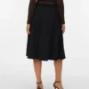 Jupe midi taille haute en velours côtelé Vmvilja