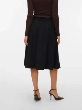Jupe midi taille haute en velours côtelé Vmvilja