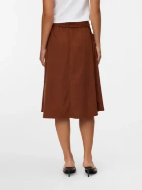 Jupe midi taille haute en velours côtelé Vmvilja