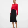 Jupe midi taille haute en velours côtelé Vmvilja
