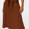 Jupe midi taille haute en velours côtelé Vmvilja