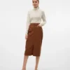 Jupe midi taille haute en velours côtelé Vmvilja