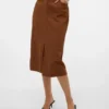 Jupe midi taille haute en velours côtelé Vmvilja