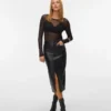 Jupe midi taille haute Vmnatalie