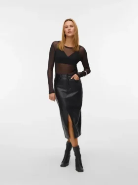 Jupe midi taille haute Vmnatalie