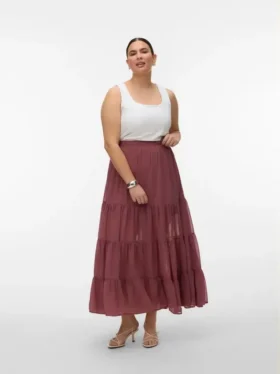 Jupe midi taille haute Vmrikke