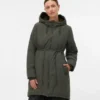 Manteau à capuche doublée de fausse fourrure