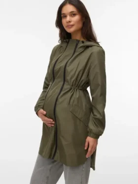 Manteau à col montant et poignets élastiqués
