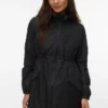 Manteau à col montant et poignets élastiqués