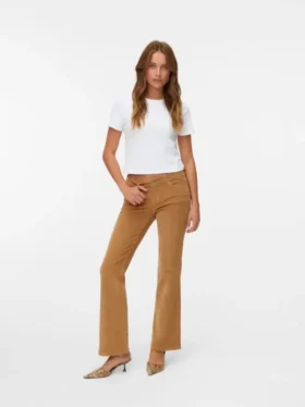 Pantalon en velours côtelé taille basse Vmsigi