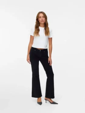 Pantalon en velours côtelé taille basse Vmsigi
