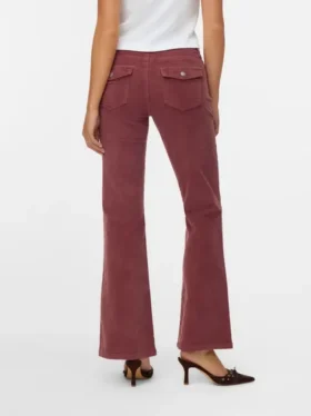 Pantalon en velours côtelé taille basse Vmsigi