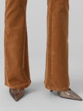Pantalon en velours côtelé taille haute Vmsiga