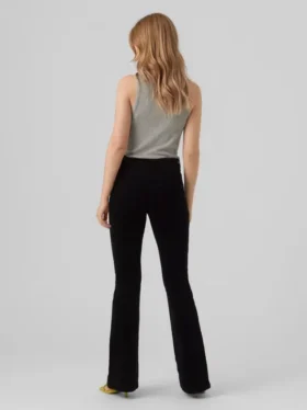 Pantalon en velours côtelé taille haute Vmsiga