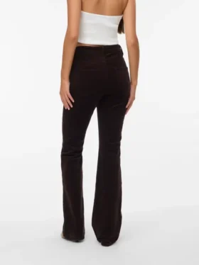 Pantalon en velours côtelé taille haute Vmsiga