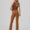 Pantalon en velours côtelé taille haute Vmsiga