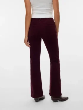 Pantalon en velours côtelé taille haute Vmsiga