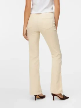 Pantalon en velours côtelé taille haute Vmsiga