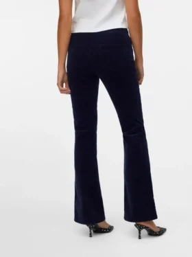 Pantalon en velours côtelé taille haute Vmsiga