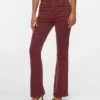 Pantalon en velours côtelé taille haute Vmsiga