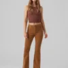 Pantalon en velours côtelé taille haute Vmsiga