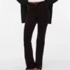 Pantalon en velours côtelé taille haute Vmsiga