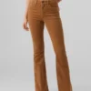 Pantalon en velours côtelé taille haute Vmsiga