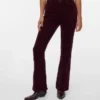 Pantalon en velours côtelé taille haute Vmsiga