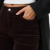 Pantalon en velours côtelé taille haute Vmsiga